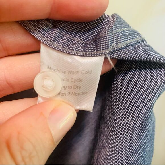 Untuckit Chambray Blue Textured long sleeve button front shirt size xxlarge - Picture 3 of 7